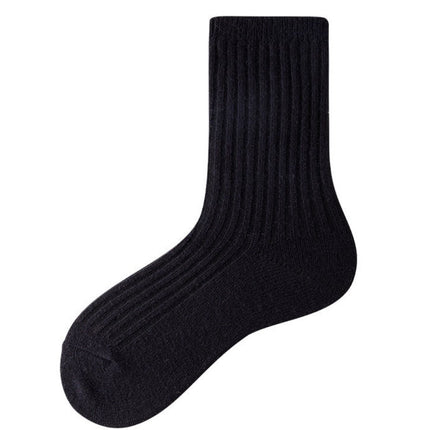 Wholesale Women's Fall Winter Cotton Socks Solid Color Pile Socks Striped Wool Socks