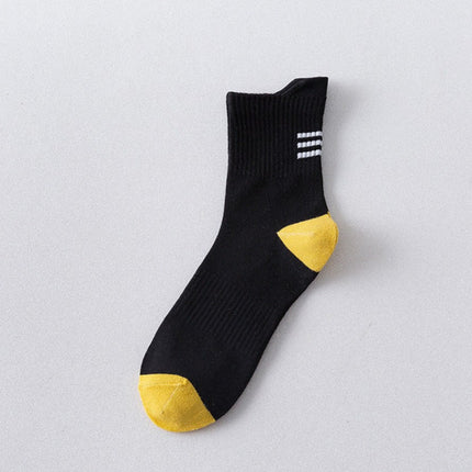Men's Spring Summer Thin Cotton Sweat-absorbent Breathable Sports Mid-calf Socks