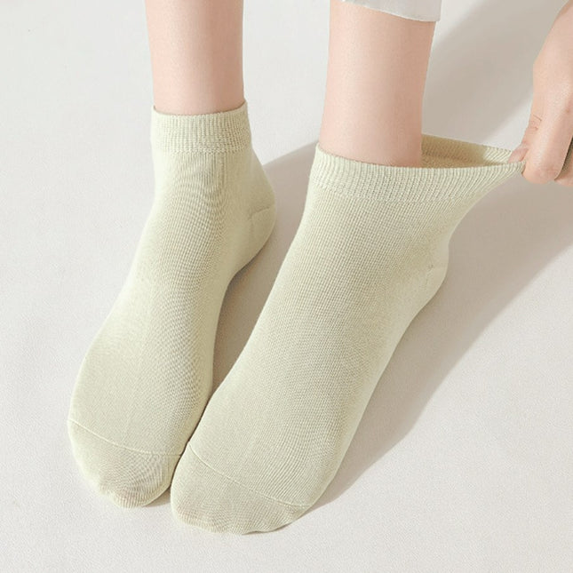 Women's Summer Spring Cotton Solid Color Breathable Sweat-absorbent Socks