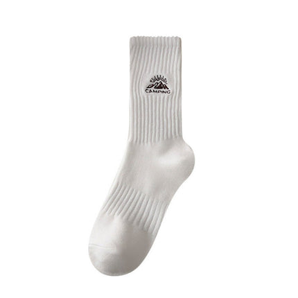 Wholesale Men's/Women's Cotton Embroidered Sports Stockings Mid-calf Socks