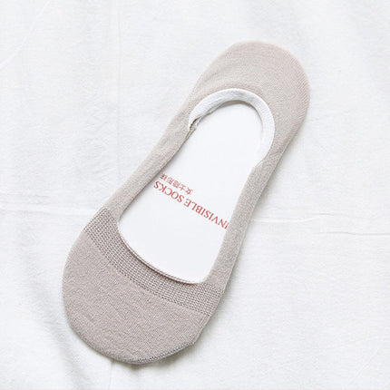 Wholesale Women's Spring Summer Thin Cotton Non-slip Solid Color Boat Socks 
