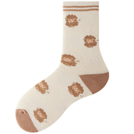 Wholesale Women's Winter Terry Plus Velvet Thickened Warm Cotton Mid-calf Socks 