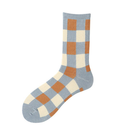 Wholesale Women's Spring Cotton Cute Striped Mid-calf Socks