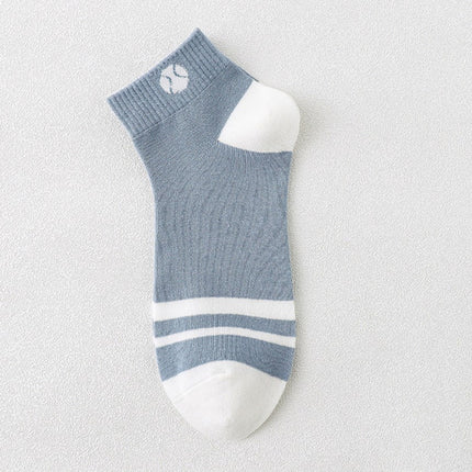 Wholesale Men's Thin Summer Sports Sweat-absorbent and Anti-odor Cotton Mid-calf Socks 