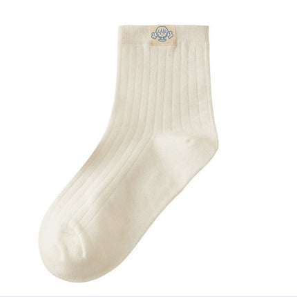 Wholesale Women's Summer Solid Color Cotton Cute Mid-calf Socks