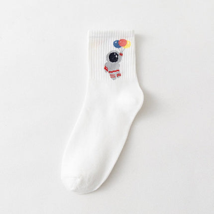 Wholesale Women's Spring Summer Thin Cute Cotton Breathable Cartoon Mid-calf Socks