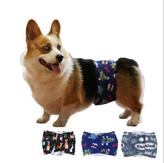 Wholesale Pet Menstrual Belt Washable Printed Dog Menstrual Pants