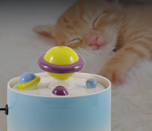 Cat Ceramics Water Dispenser Automatic Flow Silent Feeder Water Feeding Pet Supplies