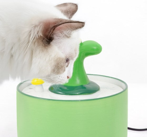 Cat Pet Ceramic Water Dispenser Flowing Water Fountain Cat Water Feeding Automatic Cycle