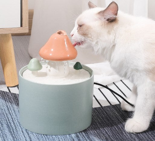 Smart Ceramic Water Dispenser Pet Outdoor Automatic Circulation Filtration Drinking Bowl 