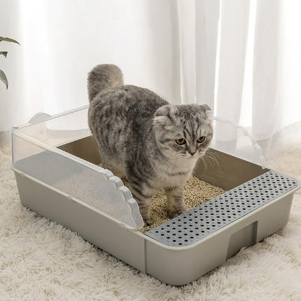 Pet Size Semi-enclosed Litter Box Removable Cat Toilet Basin Cat Supplies 