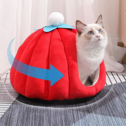 Cat House Warm Fully Enclosed Teddy Dog House Pumpkin Pet House Cat Supplies