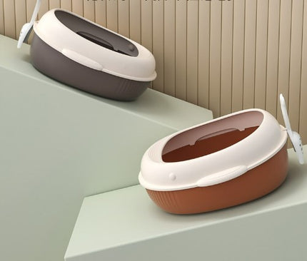 Thickened and Widened Double Open Double-layer Removable Semi-enclosed Cat Litter Box