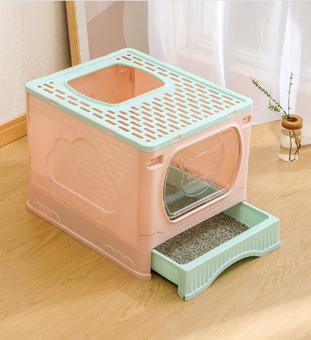 Wholesale Pet Supplies Fully Enclosed Drawer Type Cat Litter Box Top Entry Extra Large Cat Toilet