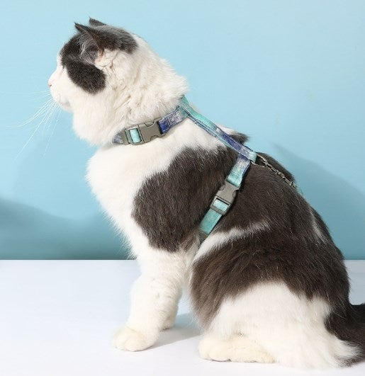 Cat Traction Rope Gradient Harness Adjustable Anti-breakaway Cat Pet Traction Rope Chain