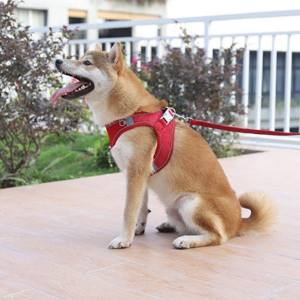 Summer Breathable Pet Harness Suede Dog Harness Reflective Dog Leash Dog Walking Rope Set