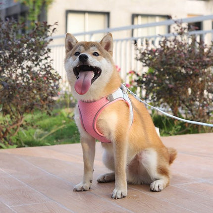 Summer Breathable Pet Harness Suede Dog Harness Reflective Dog Leash Dog Walking Rope Set