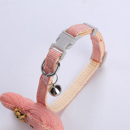 Pet Collar Leash Cartoon Rabbit Bow Bell Collar Cat Necklace Puppy Collar Dog Supplies
