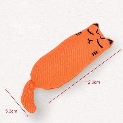 Cat Toys Burlap Cat Mint Cute Expression Thumb Toy Claw Resistant Bite Funny Cat Pillow