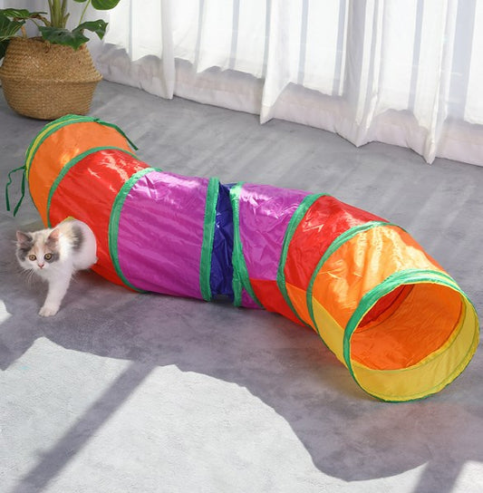 Wholesale Cat Toys Cat Tunnel Foldable Pet Runway Bell Ball Funny Cat Maze Channel