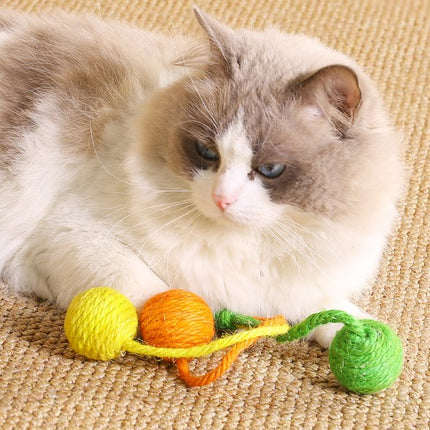 Cat Toys Sisal Ball Hemp Rope Ball Teeth Grinding Claw Knit Ball Pet Supplies 