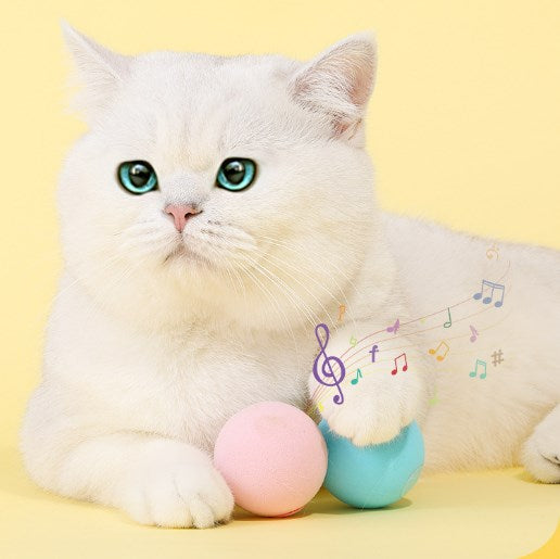 Pet Catnip Gravity Barking Ball, Cat Toy Ball That Makes Sounds, Cat Teasing Stick 