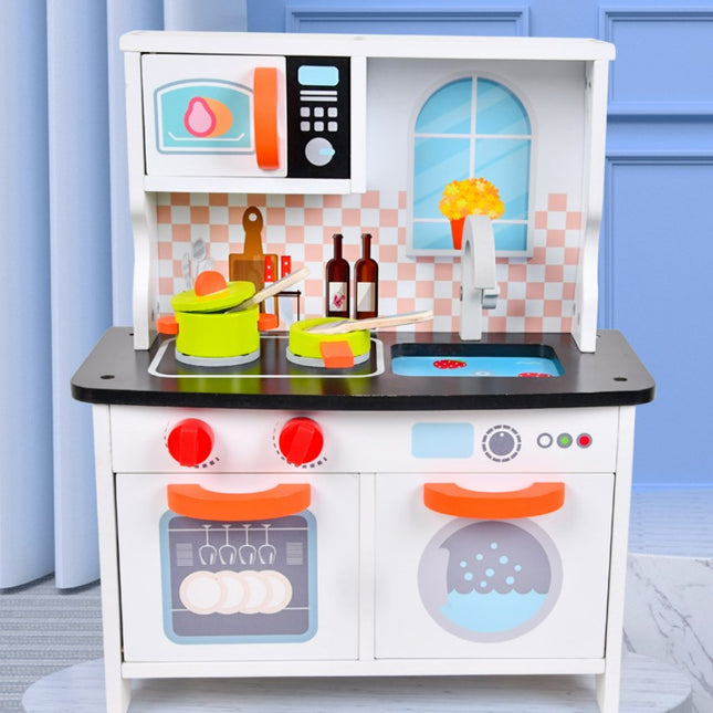 Children's Wooden Simulation Refrigerator Kitchen Girl Play House Cooking Kitchenware Set Toy