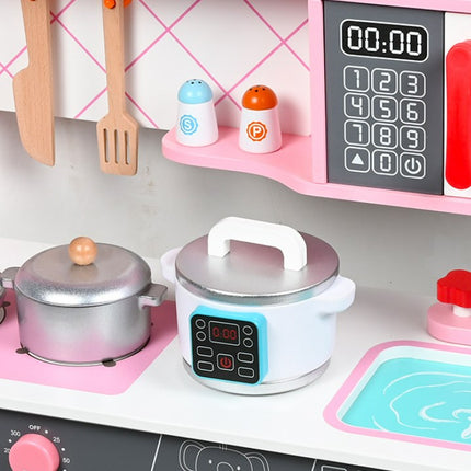 Children's Wooden Simulation Refrigerator Kitchen Girl Play House Cooking Kitchenware Set Toy