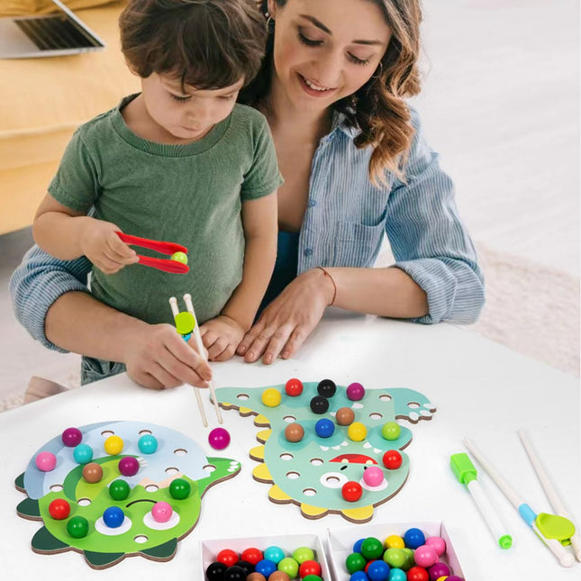 Wholesale Kids Wooden Bead Painting Game To Develop Fine Motor Educational Toys 
