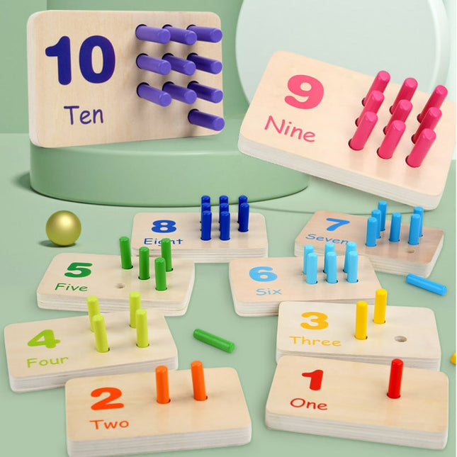 Kids Early Education Number Matching Board Insert Stick Counting Stick Enlightenment Toy