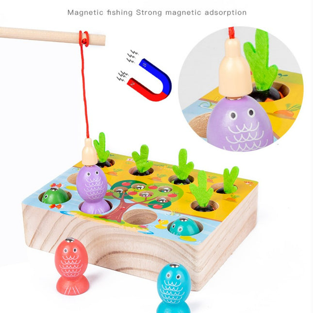 Children's Fishing and Insect Catching Fruit Shape Matching Radish Pulling Educational Toy 