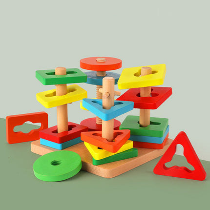 Wholesale Math Irregular Puzzle Color Column Column Early Education Cognitive Toy