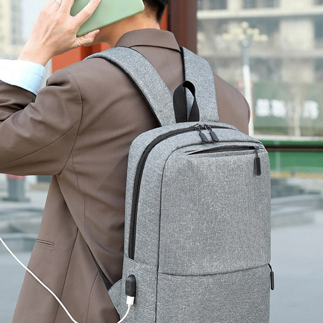 Men's Large Capacity USB Charging Business Travel Bag 14 Inch Laptop Backpack 