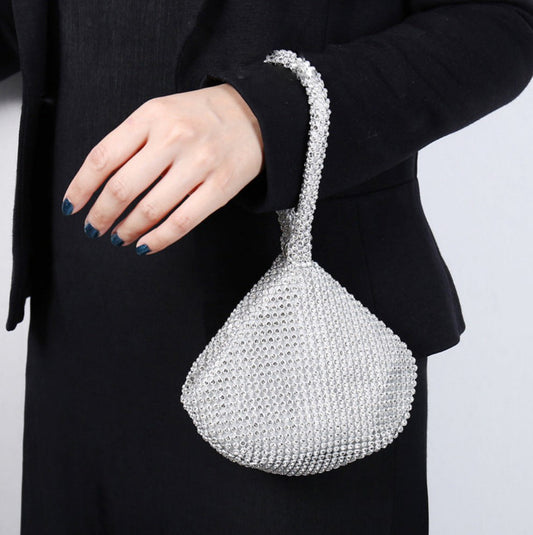Women's Fashion Rhinestone Handmade Bag Party Evening Bag Portable Clutch Bag