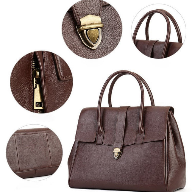 Wholesale Women's Genuine Leather Retro Handbag Large Capacity Tote Bag 