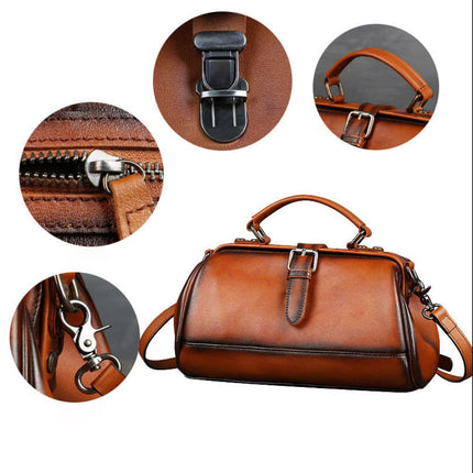 Women's Genuine Leather Bag Retro Crossbody Handbag Large Capacity Fashion Handbag