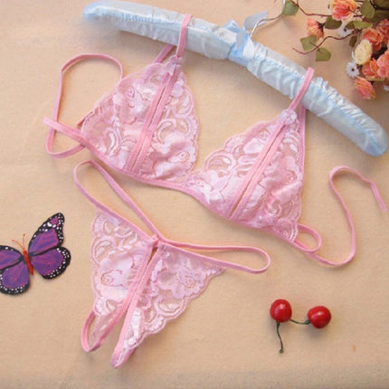 Wholesale Ladies Sexy Lingerie Transparent Lace Bra Panties Temptation Separate Set 