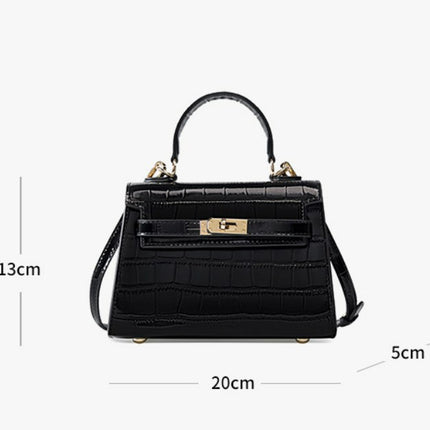 Women's Bag Crossbody Autumn and Winter Light Luxury Handheld Kelly Bag Cowhide Mini Bag 