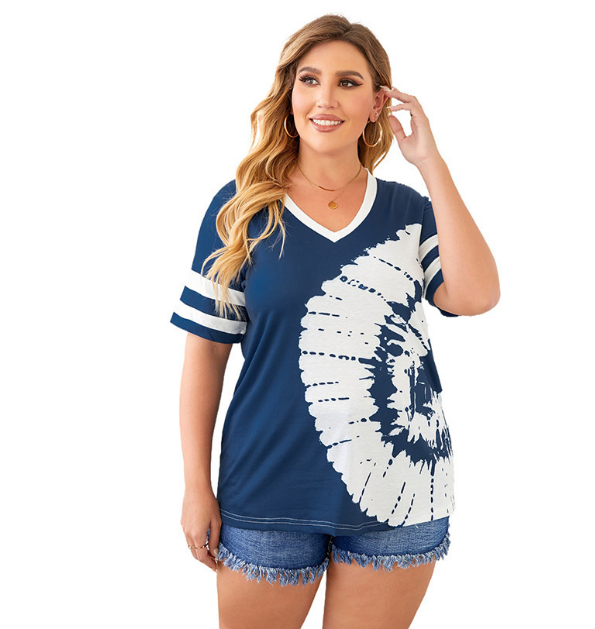 Wholesale Women's Hollow Casual Plus Size Short Sleeve T-Shirt