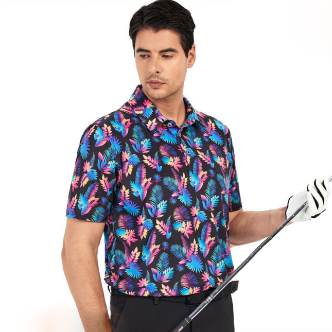 Men's Summer Lapel Short-sleeved Business Casual Printed Polo Shirt