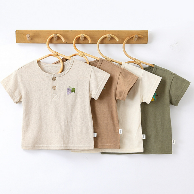 Wholesale Infants Baby Summer Embroidered Short-sleeved T-shirt Top