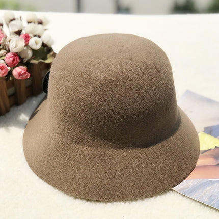 Wholesale Women's Casual Street Hat Dome Bucket Hat Bow Top Hat 