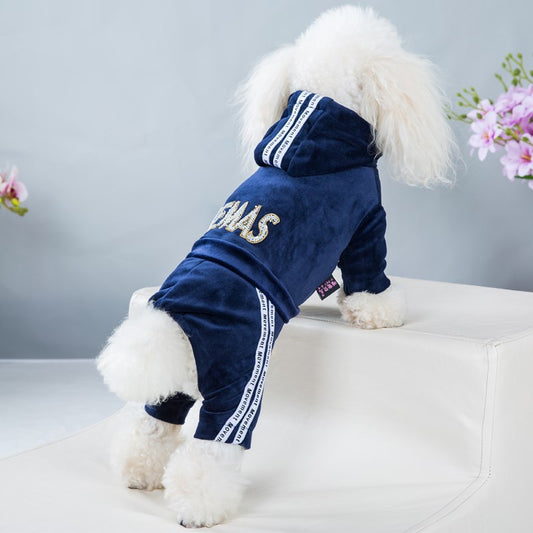 Spring Summer Dog Four-legged Clothes Teddy Corgi Small Dog Pet Clothes Gold Velvet Sportswear