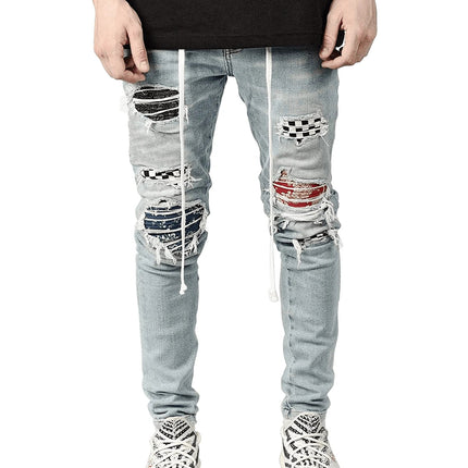 Wholesale Men's Slim Fit Ripped Skinny Jeans