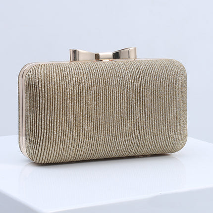 Wholesale Women's Bow Party Dress Clutch Pleated Evening Bag 