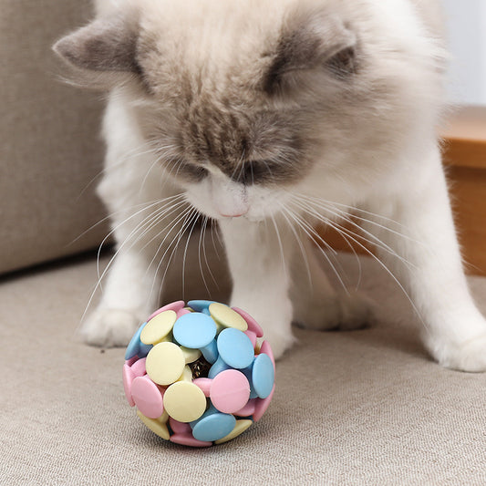 Wholesale Pet Toy Woven Ball Cat Color Matching Bell Dog Toy Ball Toy Supplies