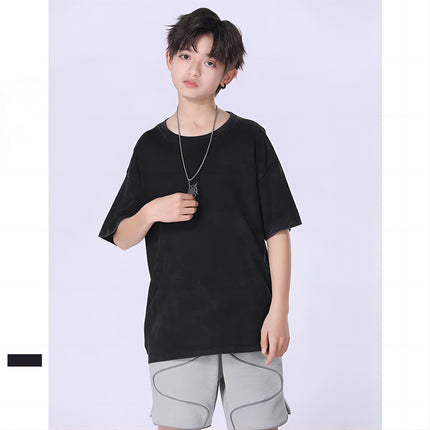 Wholesale Children's Clothes Loose Washed Old Boys Short Sleeves T-Shirt