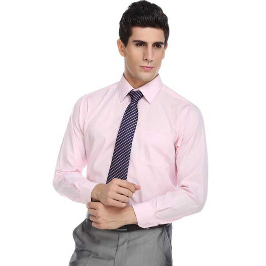 Wholesale Men's Spring Long Sleeve Fitted Business Casual Cotton Shirt