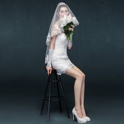 Wholesale Bridal Wedding Mesh White Lace Veil