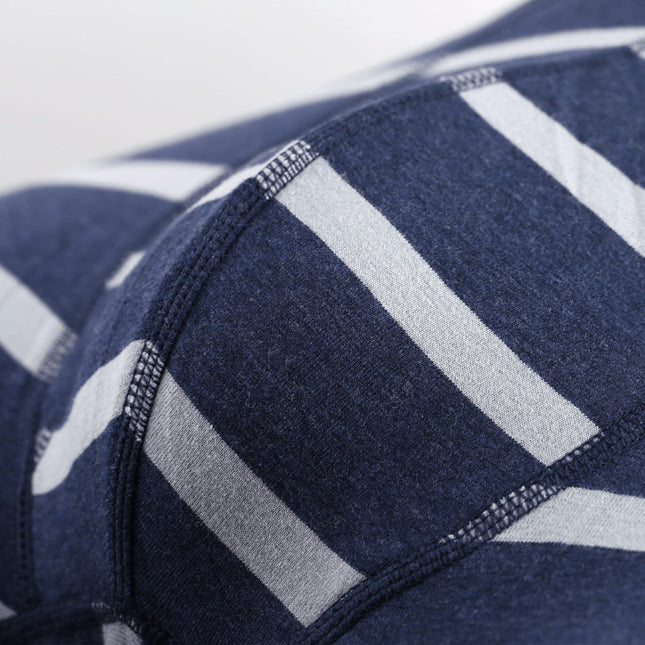 Men's Striped Cotton Underwear Extended Sports Wear-resistant Boxer Briefs